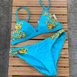 Teal Tropical bikini